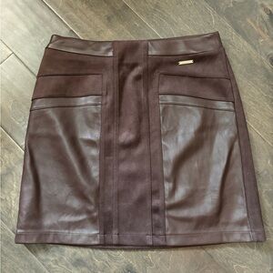 Mark New York Brown Faux Leather Skirt